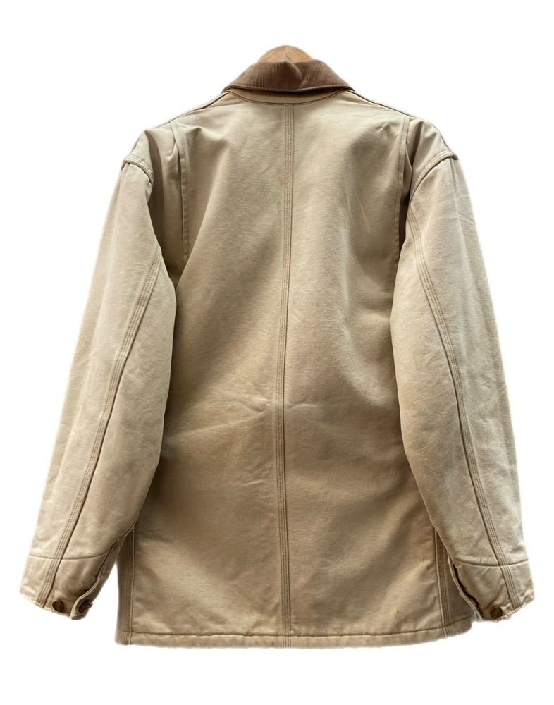 カーハート Carhartt Michigan Chore Coat ミシガン チョア コート ボタンアップ ワーク 裏ブランケット ジャケット 薄茶 C01 BRN サイズ36R ジャケット ロゴ ベージュ 104MT-3291