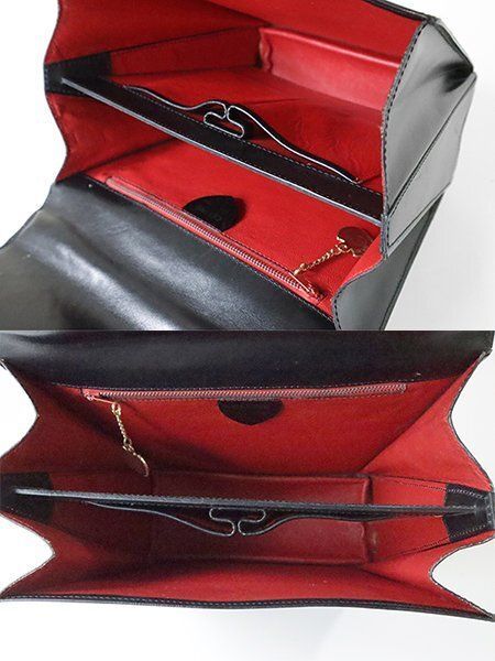 ☆オールド セリーヌ ◆ ゴールド金具 台形 ハンドバッグ 黒 レザー フォーマル ニノバッグ ヴィンテージ CELINE ◆GG51 ☆オールド セリーヌ ◆ ゴールド金具 台形 ハンドバッグ 黒 レザー フォーマル ニノバッグ ヴィンテージ CELINE ◆GG51