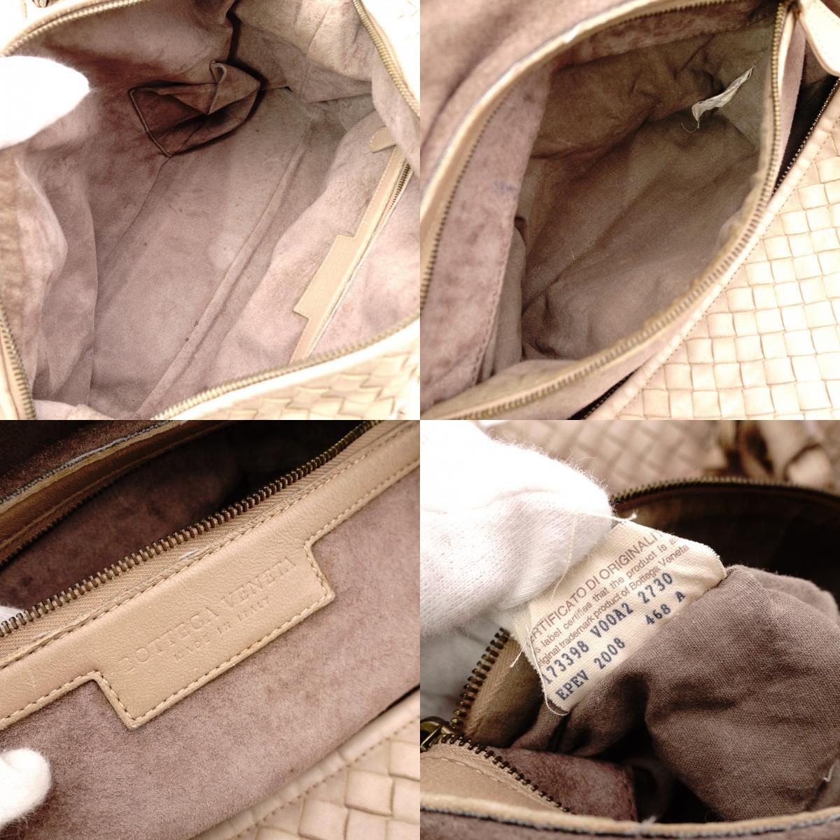 BOTTEGAVENETA ボッテガヴェネタ イントレチャート ハンドバッグ レザー ベージュ BOTTEGAVENETA ボッテガヴェネタ イントレチャート ハンドバッグ レザー ベージュ