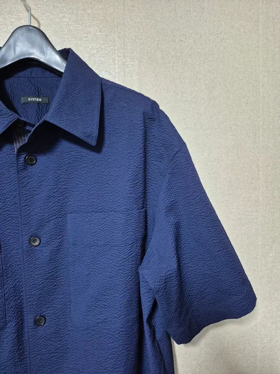SYSTEM homme シアサッカー 半袖 シャツ SYSTEM homme シアサッカー 半袖 シャツ
