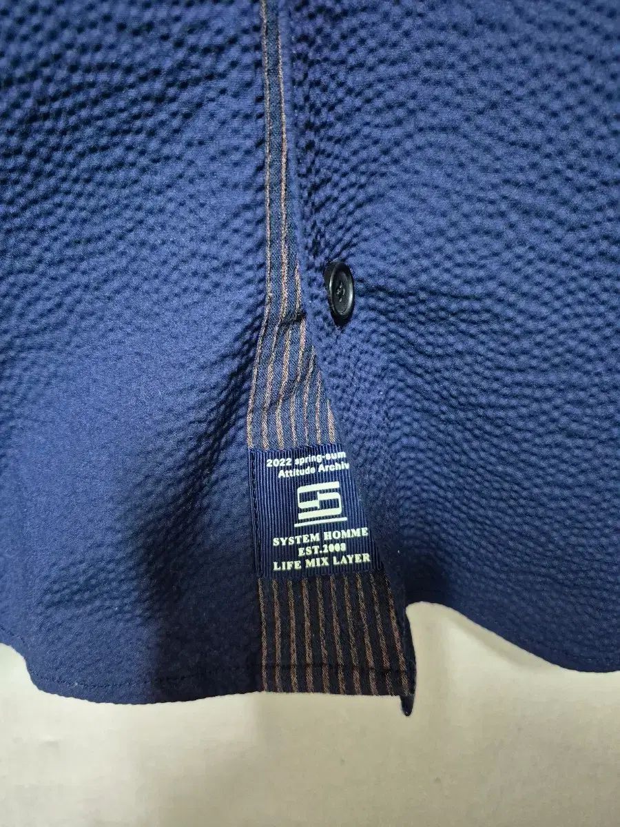 SYSTEM homme シアサッカー 半袖 シャツ SYSTEM homme シアサッカー 半袖 シャツ