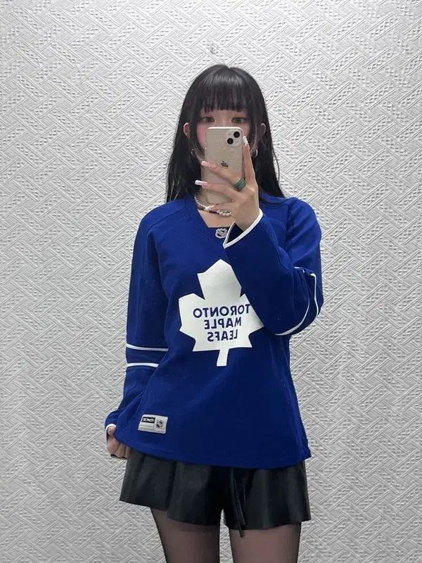 Reebok リーボック NHL トロント メイプル メイプルリーフス ホッケー ジャージ ロングスリーブ L C12096