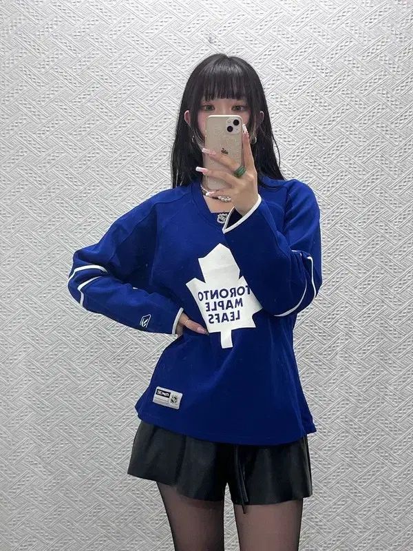 Reebok リーボック NHL トロント メイプル メイプルリーフス ホッケー ジャージ ロングスリーブ L C12096