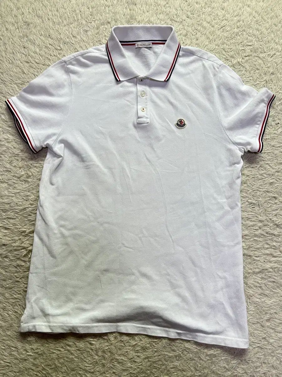百貨店購入品 ほぼ新品 MONCLER モンクレール 半袖 カラーTシャツ 白 L