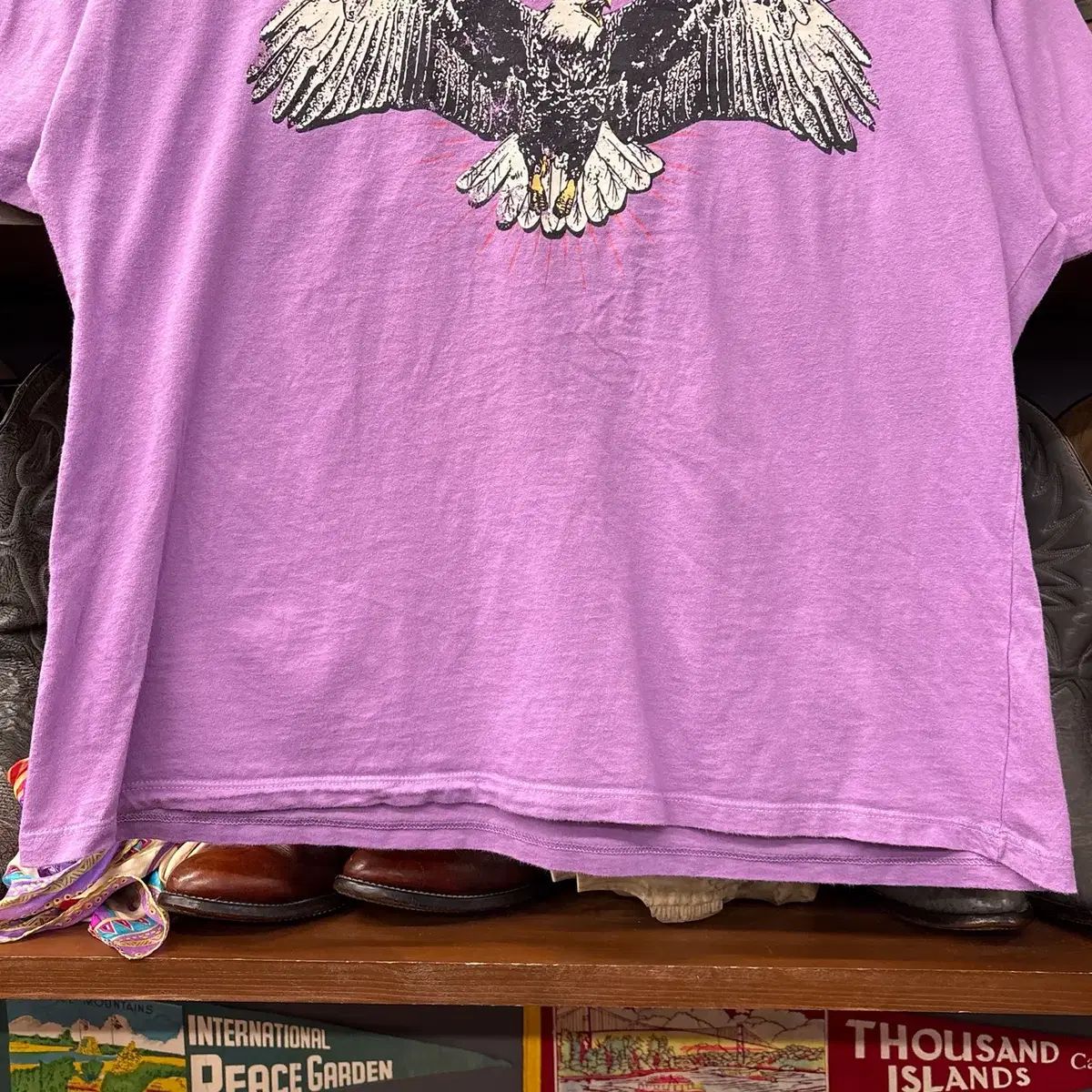 ピンクフロイド オフィシャル リープリンティング 67' U S TOUR サンダーイーグルス プリンティング Tシャツ