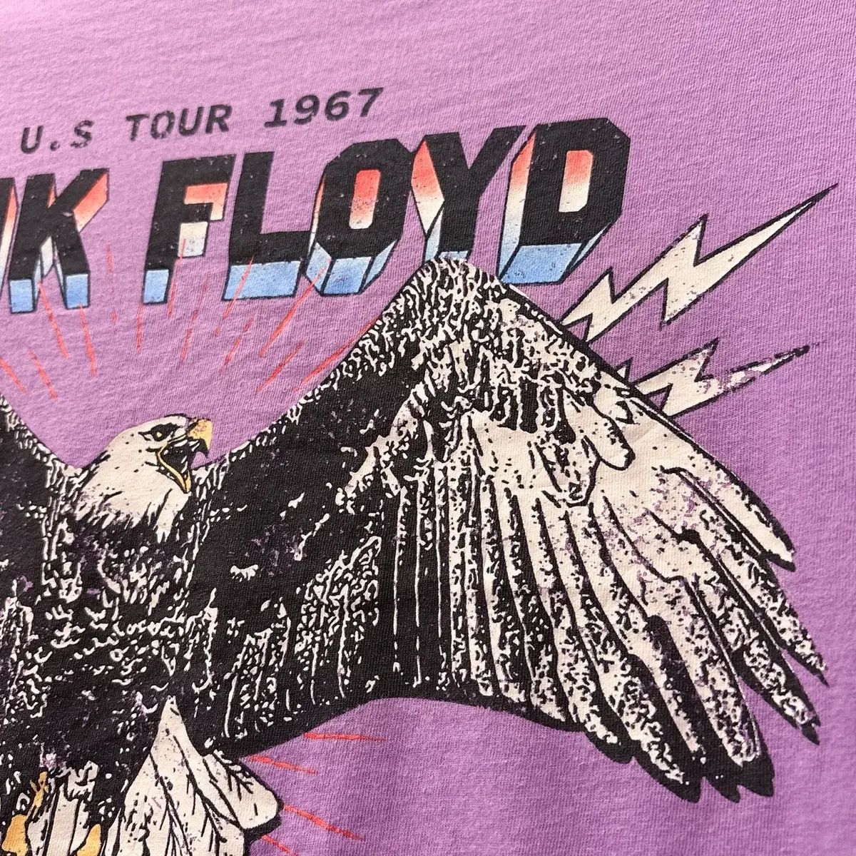 ピンクフロイド オフィシャル リープリンティング 67' U S TOUR サンダーイーグルス プリンティング Tシャツ