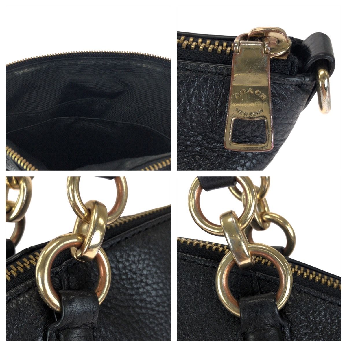 COACH コーチ スモールケルシー ブラック 黒 ゴールド金具 レザー F28993 トートバッグ ハンドバッグ レディース 602665【中古】