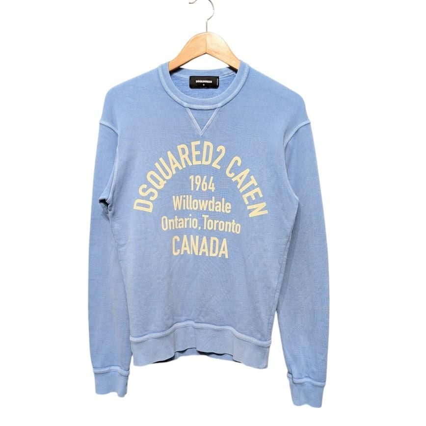 DSQUARED2 ディースクエアード ロゴプリント スウェットシャツ トレーナー S71GU0284 S25030 水色系 コットン サイズS 66816