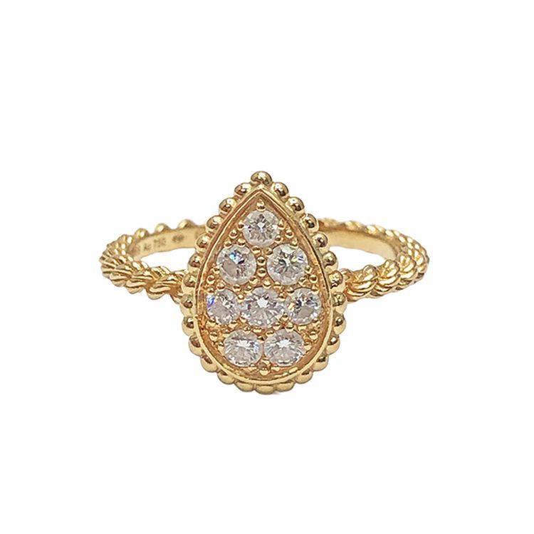 Boucheron ブシュロン SERPENT BOHÈME DIAMONDS セルパンボエム リング エクストラスモール JRG02143 ダイヤモンド ハーフ 指輪 #50 約10号 イエローゴールド 750YG K18YG 18KYG レディース