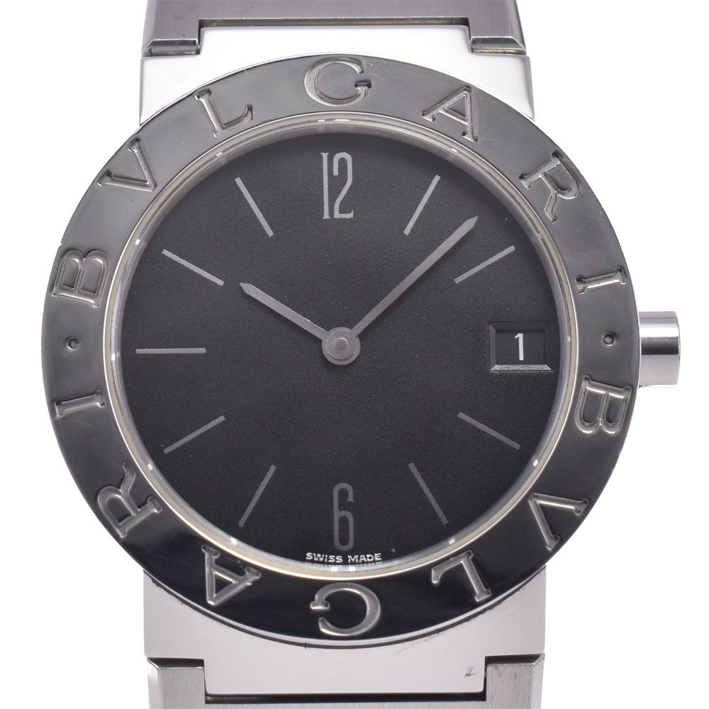 ブルガリ BVLGARI BB30SS ブルガリブルガリ デイト ブラック クォーツ ユニセックス 良品 腕時計 L#147891