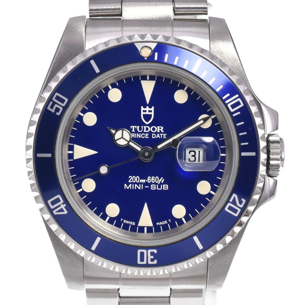 チューダー TUDOR 73190 プリンス デイト ミニサブ デイト ブルー 自動巻き ボーイズ 良品 腕時計 L#148000