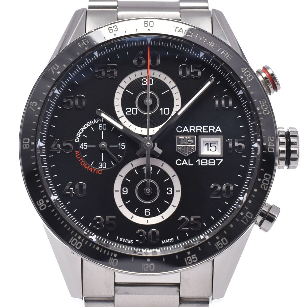 タグホイヤー TAG HEUER CAR2A10 カレラ キャリバー1887 クロノグラフ ブラック 自動巻き メンズ 良品 腕時計 L#147912