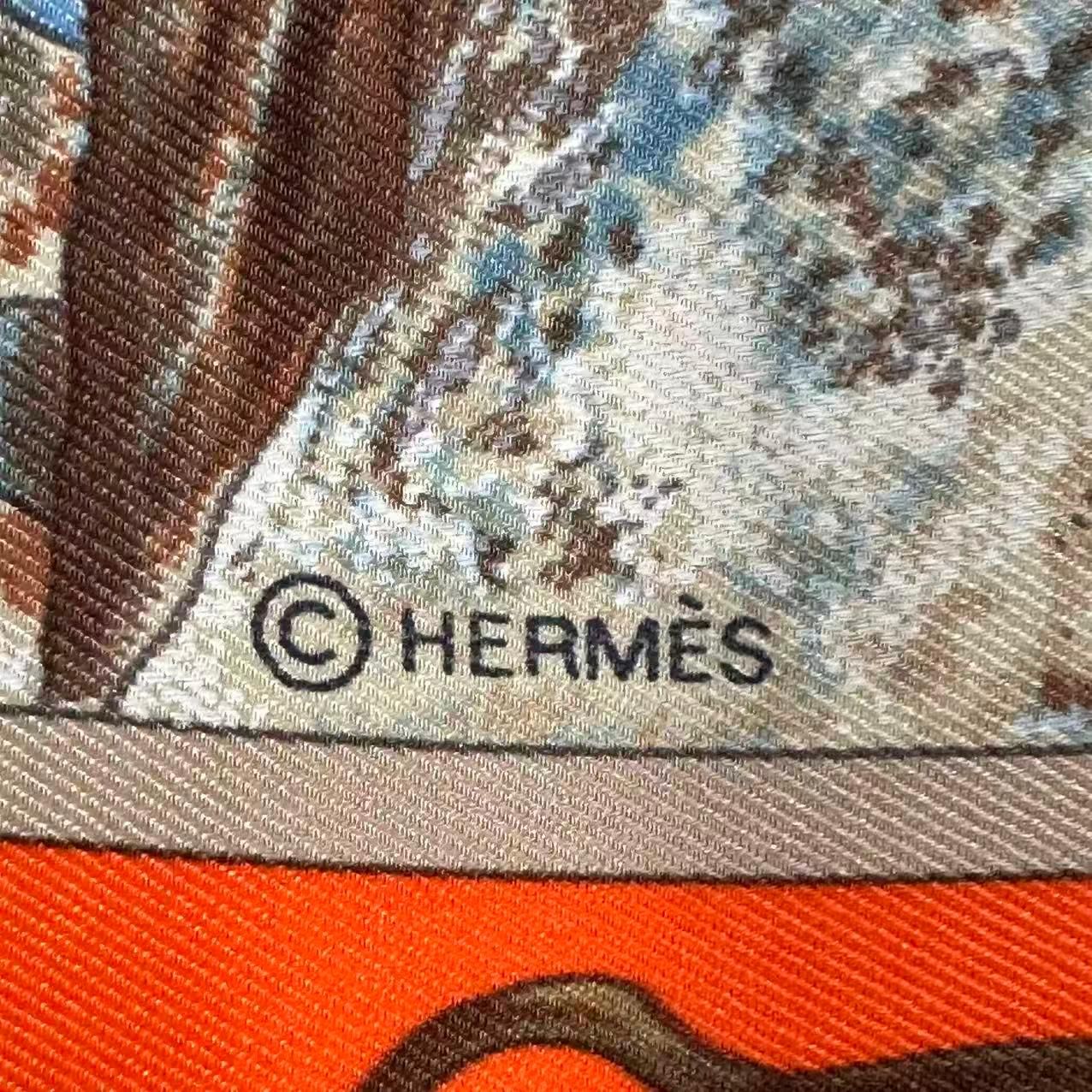極美品 HERMES エルメス スカーフ シルク The Pony Express ポニー・エクスプレス 郵便社 オレンジ 箱付き 極美品 HERMES エルメス スカーフ シルク The Pony Express ポニー・エクスプレス 郵便社 オレンジ 箱付き