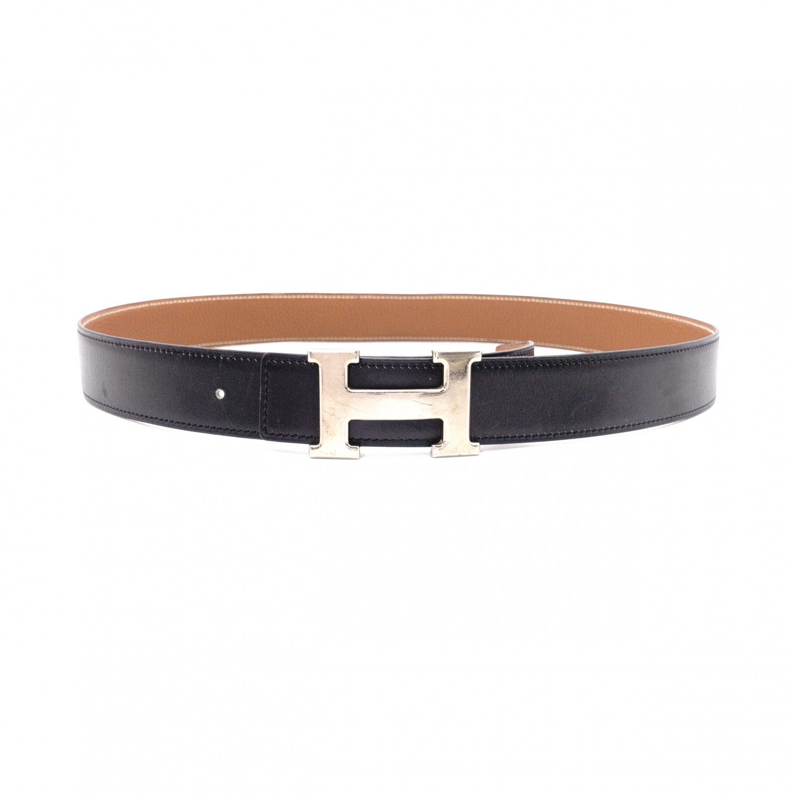 HERMES エルメス コンスタンス ベルト レザー ブラック ブラウン サイズ85 シルバー金具 HERMES エルメス コンスタンス ベルト レザー ブラック ブラウン サイズ85 シルバー金具