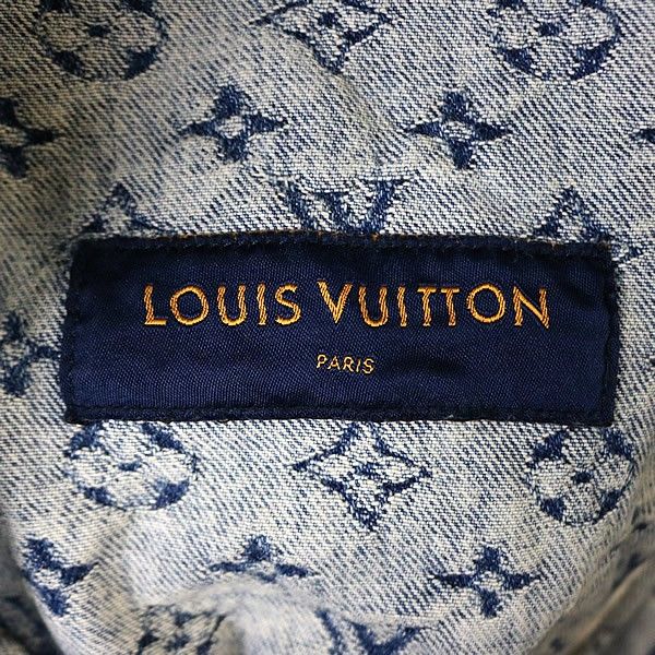 【レア】ルイヴィトン モノグラム パッチワーク デニム ノーカラー コート Louis Vuitton 新宿店 ルイヴィトン NIGO モノグラム パッチワーク