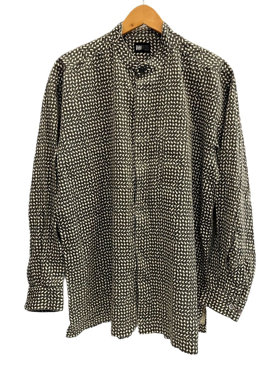 イッセイミヤケ ISSEY MIYAKE IM MIYAKE DESIGN STUDIO 総柄 シャツ 深緑 長袖シャツ カーキ Lサイズ 101MT-6387