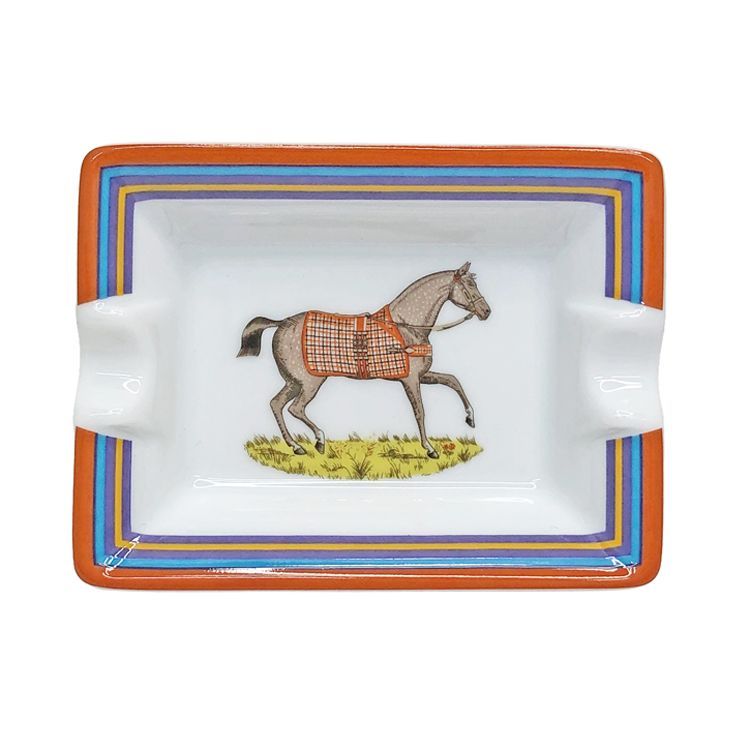 未使用品　エルメス アッシュトレイ ブラクアレマン 陶器 灰皿 箱付 未使用品 HERMES エルメス ミニ アッシュトレイ ×2 セット 陶器 灰皿