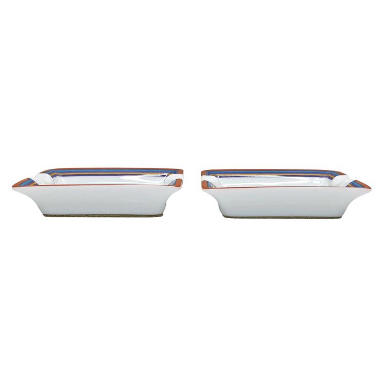 未使用品 HERMES エルメス ミニ アッシュトレイ ×2 セット 陶器 灰皿