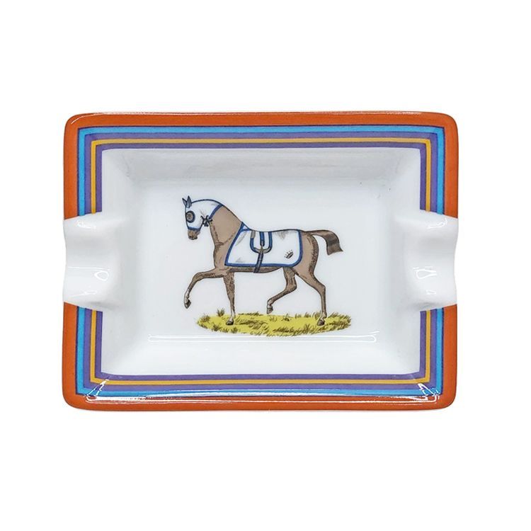 Hermes エルメス アフリカ ミニアシュトレイ 未使用品 HERMES エルメス ミニ アッシュトレイ ×2 セット 陶器 灰皿
