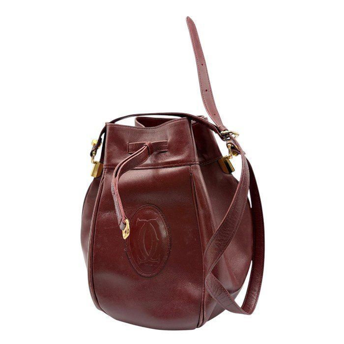 Cartier カルティエ マストライン 巾着 バッグ 鞄 ショルダー ブランド レディース 中古 W４