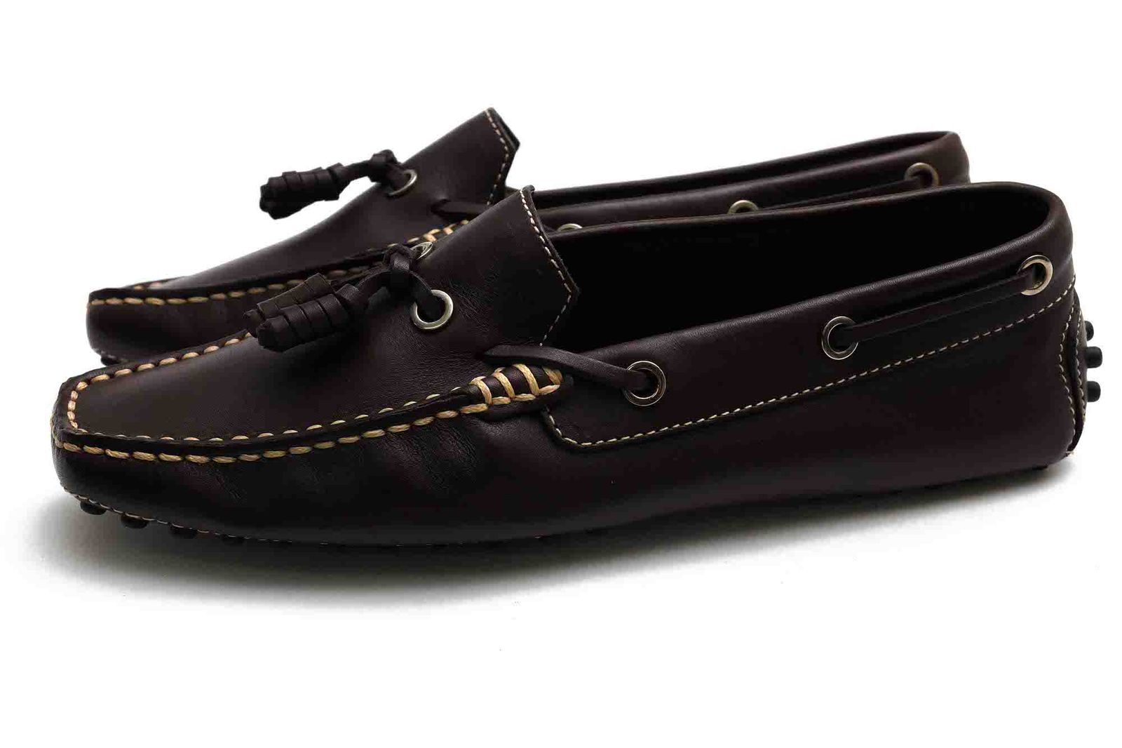 トッズ／TOD'S シューズ ドライビングシューズ 靴 レディース 女性 女性用 レザー 革 本革 ダークブラウン 茶 ブラウン MOCASSINO GOMMINI ゴンミーニ タッセルローファー型 スリッポン 定番