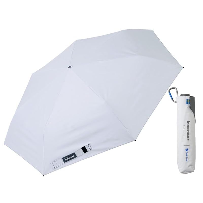 【新品】 小川(Ogawa) 日傘 メンズ Radi-Cool 軽量ワイド晴雨兼用折りたたみ傘 手開き 60cm innovator UVカット率＆遮光率100％ 放熱冷却 遮熱指数最高等級65％以上 通常より6.3度涼しい はっ水 完全遮光 ホワイト×シルバ