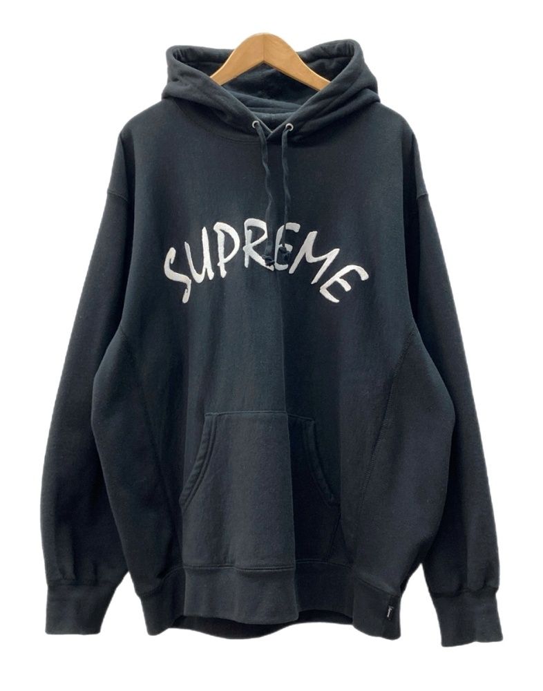シュプリーム SUPREME 21SS FTP Arc Hooded Sweatshirt アーク フーディー スウェットシャツ プルオーバー アーチ パーカー 刺繍 裏起毛 黒 パーカ ロゴ ブラック Lサイズ 104MT-3295