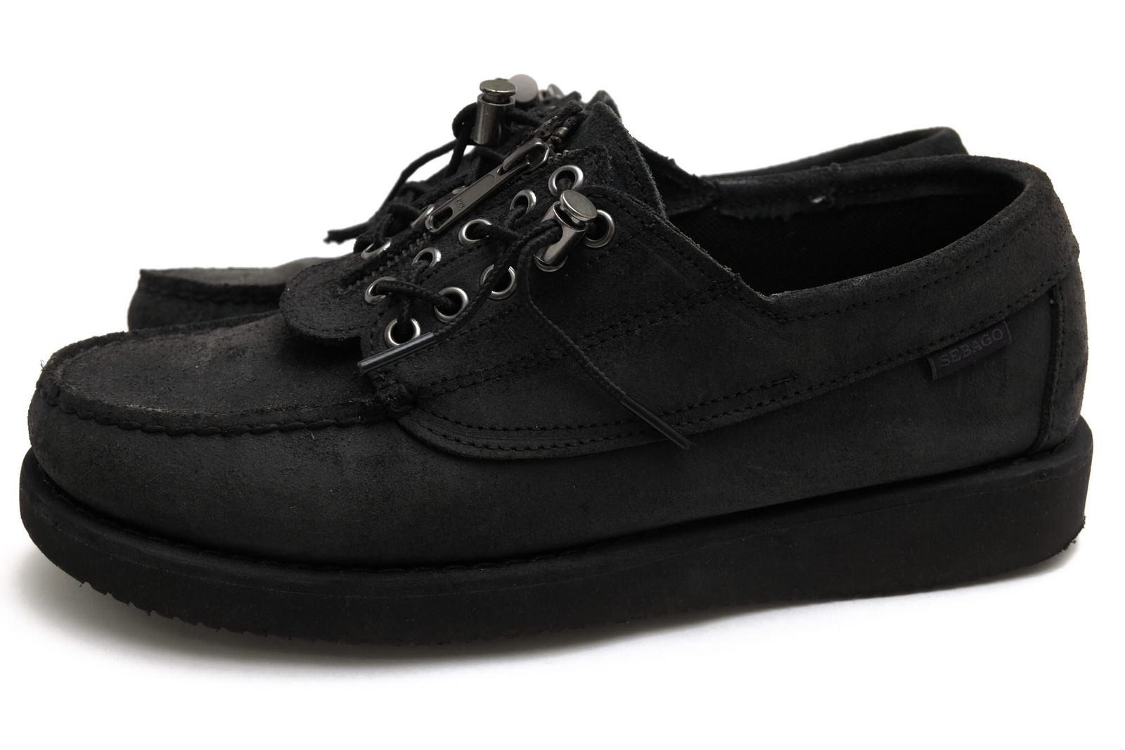 セバゴ／SEBAGO シューズ デッキシューズ 靴 メンズ 男性 男性用 スエード スウェード レザー 革 本革 ブラック 黒 77113EW ZIPPERDECK ワックススエード モックトゥ Vibramソール モカシン