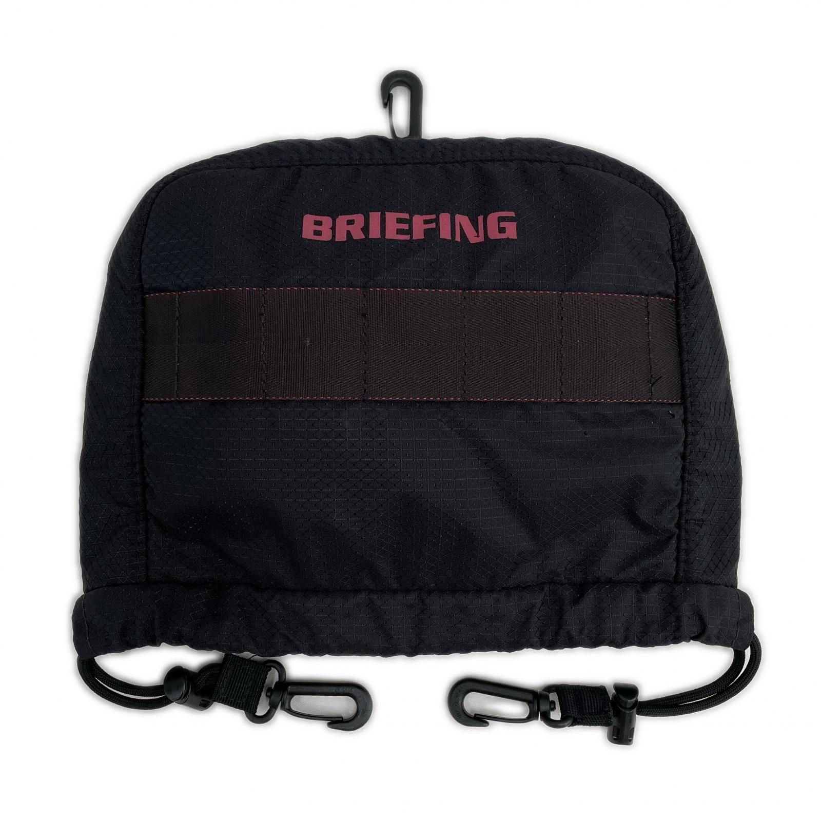 中古 ブリーフィング BRIEFING アイアンカバー 黒 ブラック ロゴプリント 定番 フック付き