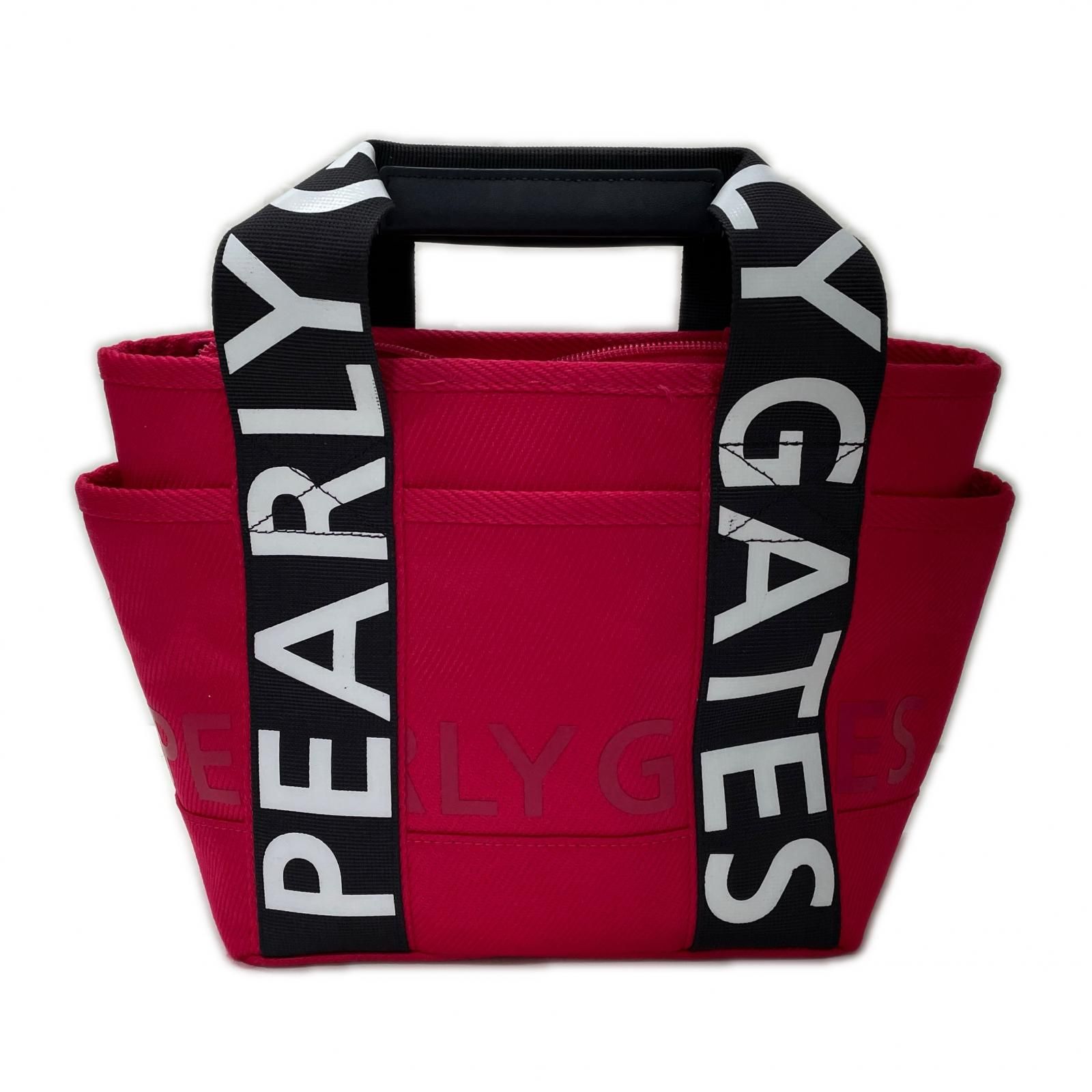 中古 パーリーゲイツ PEARLY GATES カートバッグ ピンク ラウンドバッグ ブランド ロゴテープ