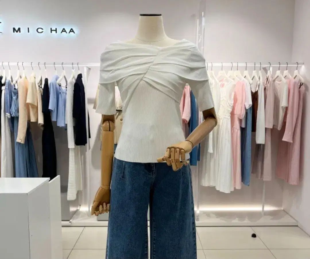 イッミシャ オフショルダー ニット ブラウス ハンサム システム タイム