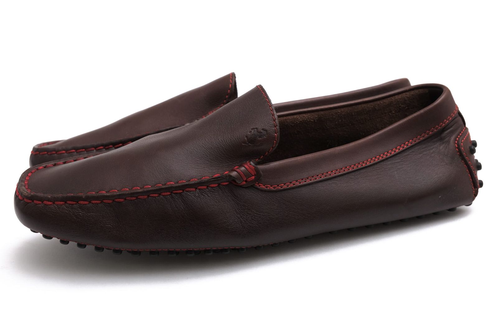 トッズ／TOD'S シューズ ドライビングシューズ 靴 メンズ 男性 男性用 レザー 革 本革 ダークブラウン 茶 ブラウン スリッポン シボ革 シュリンクレザー