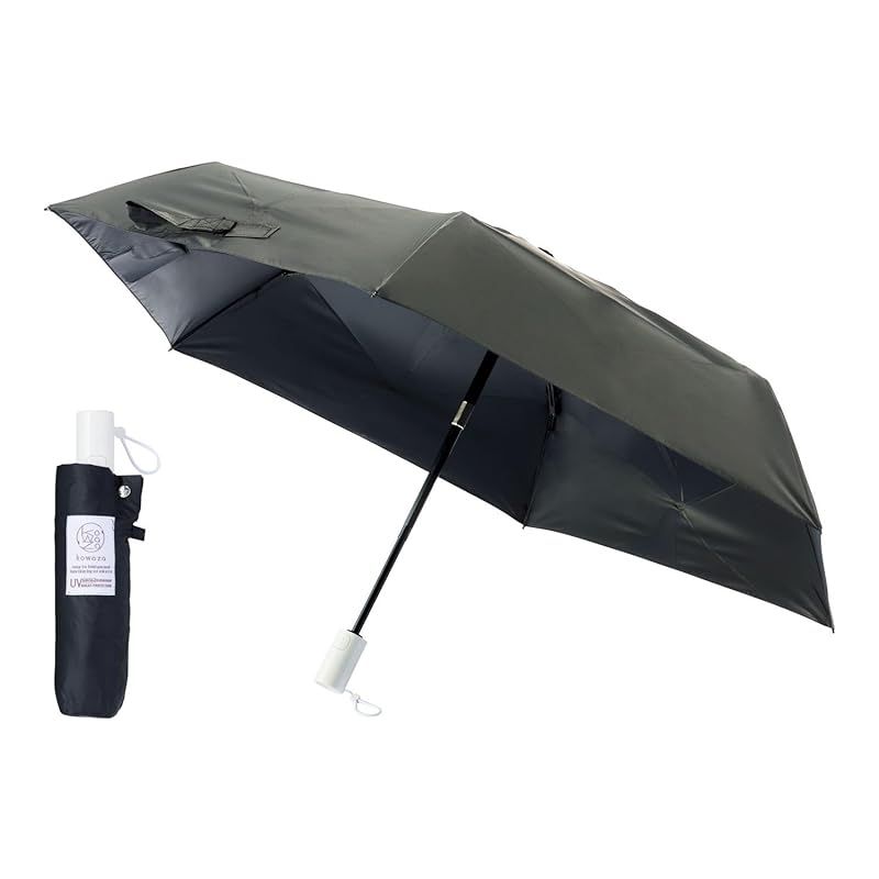 【新品】 kowaza 自動開閉 折りたたみ傘 遮光100% 遮熱 UVカット 日傘 晴雨兼用 コワザ 無地 畳みやすい urawaza メンズ レディース 親骨50cm 30287 ブラック