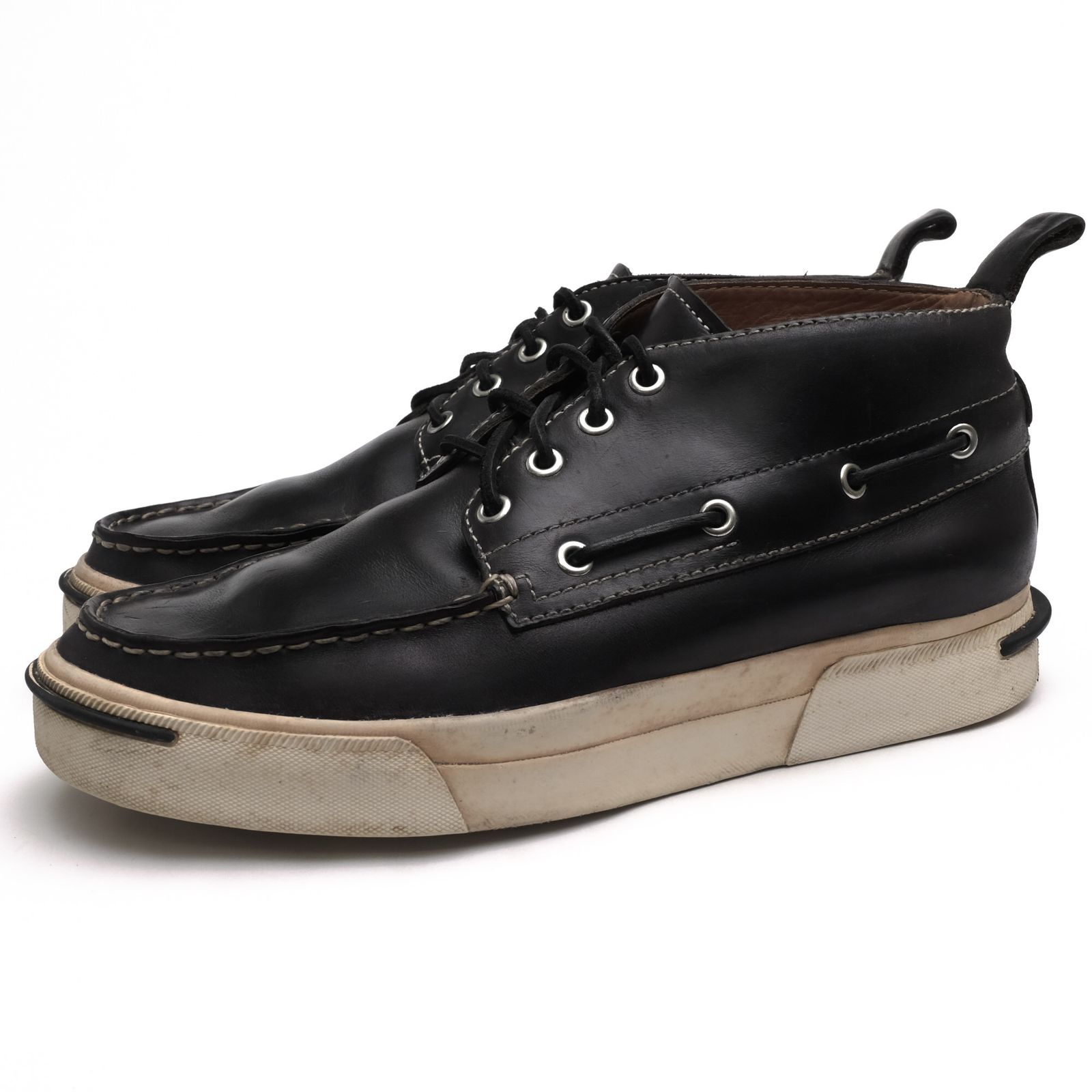 ビズビム／VISVIM シューズ デッキシューズ 靴 メンズ 男性 男性用 レザー 革 本革 ブラック 黒 AMERICANA DECK VD Vibramソール モカシン