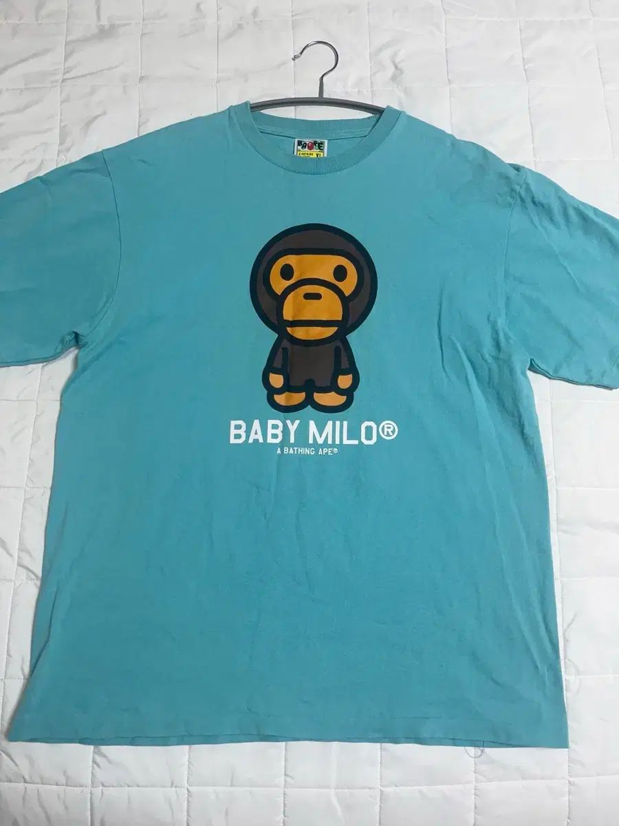 A BATHING APE アベイシングエイプ ベイビー マイロ Tシャツ ブルー XL