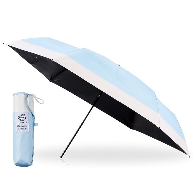 【新品】 [ムーンバット]3秒でたためる傘 urawaza 日傘 遮熱 遮光100 UVカット 晴雨兼用 手開き 形状記憶 畳みやすい 折りたたみ傘 ウラワザ バイカラー ツートン 親骨55cm 30245 ターコイズブルー