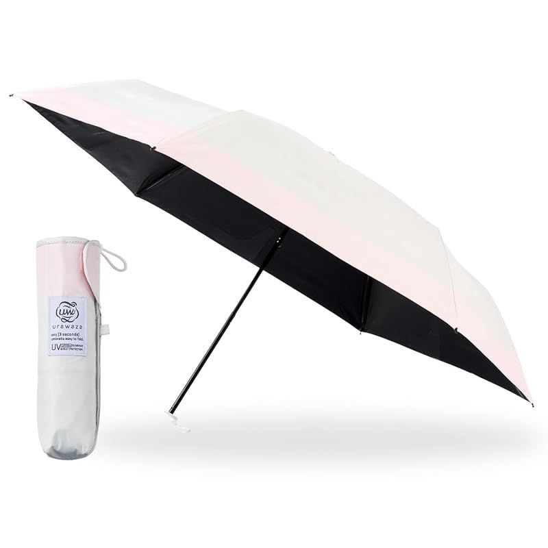 【新品】 [ムーンバット]3秒でたためる傘 urawaza 日傘 遮熱 遮光100 UVカット 晴雨兼用 手開き 形状記憶 畳みやすい 折りたたみ傘 ウラワザ バイカラー ツートン 親骨55cm 30245 ピンク