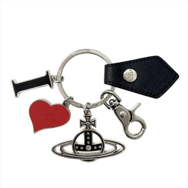Vivienne Westwood キーリング SAFFIANO PLAIN 3D ORB I LOVE ORB KEYRING 8203011EU-S0021-N401 BLACK