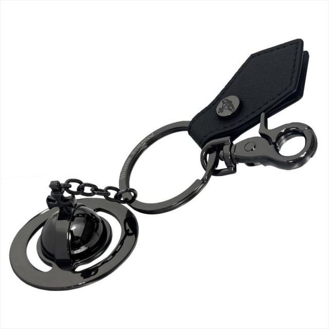 Vivienne Westwood キーリング METAL 3D ORB GUNMETAL 8203011NU-OM0014-N401 BLACK SAFFIANO
