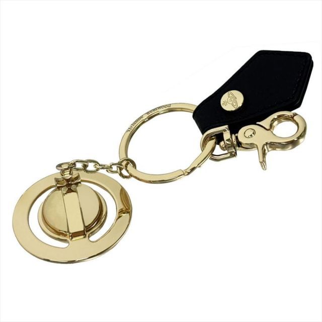 Vivienne Westwood キーリング GADGETS 3D ORB LIGHT GOLD 8203011KU-OM0014-N403 BLACK PU GRAIN