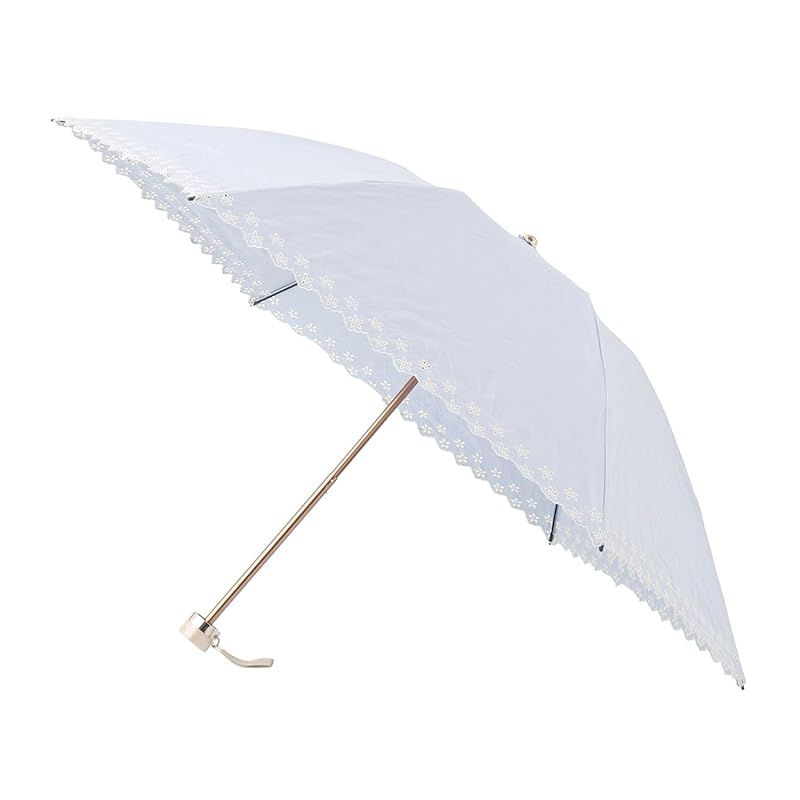 【新品】 ムーンバット 【ダックス】 日傘 折りたたみ傘 レディース 日本製 晴雨兼用 一級遮光 遮熱 UV ボーラー刺繍 22-125-12212-02 ブルー