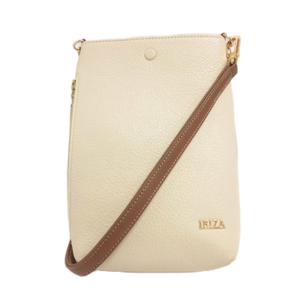 イビサ IBIZA 美品 エスタンダル マルチポシェット ショルダーバッグ 斜めがけ アイボリー
