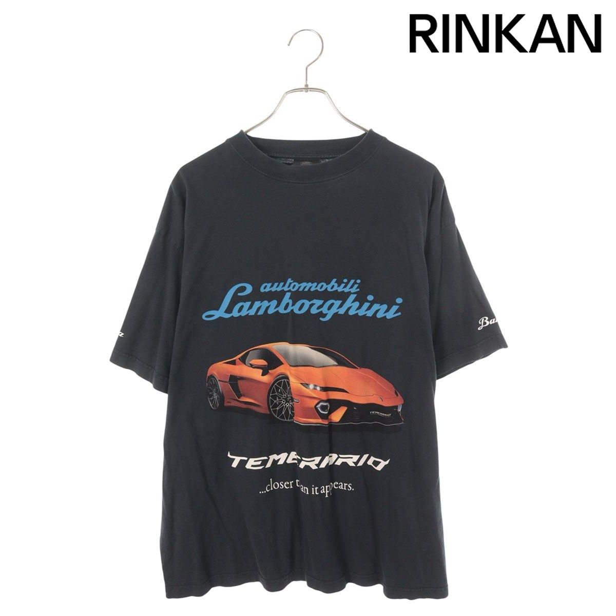 バレンシアガ 831305 TSVP9 ロゴカープリントオーバーサイズTシャツ メンズ 1