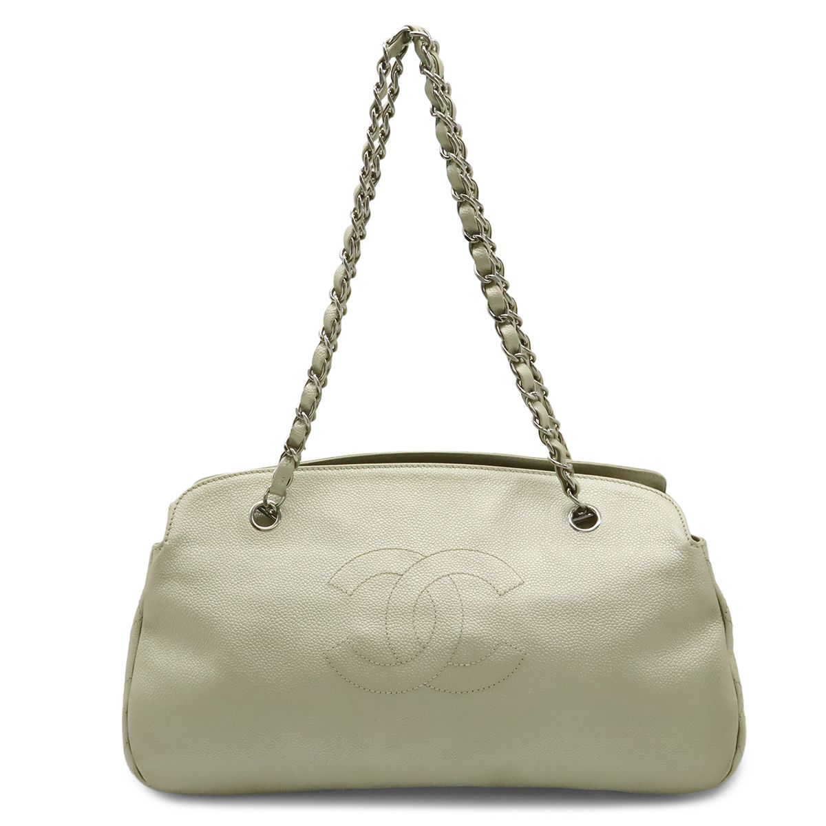 CHANEL シャネル ココマーク マトラッセ チェーンショルダー ショルダーバッグ キャビアスキン レザー シャンパンシルバー系 シルバー金具