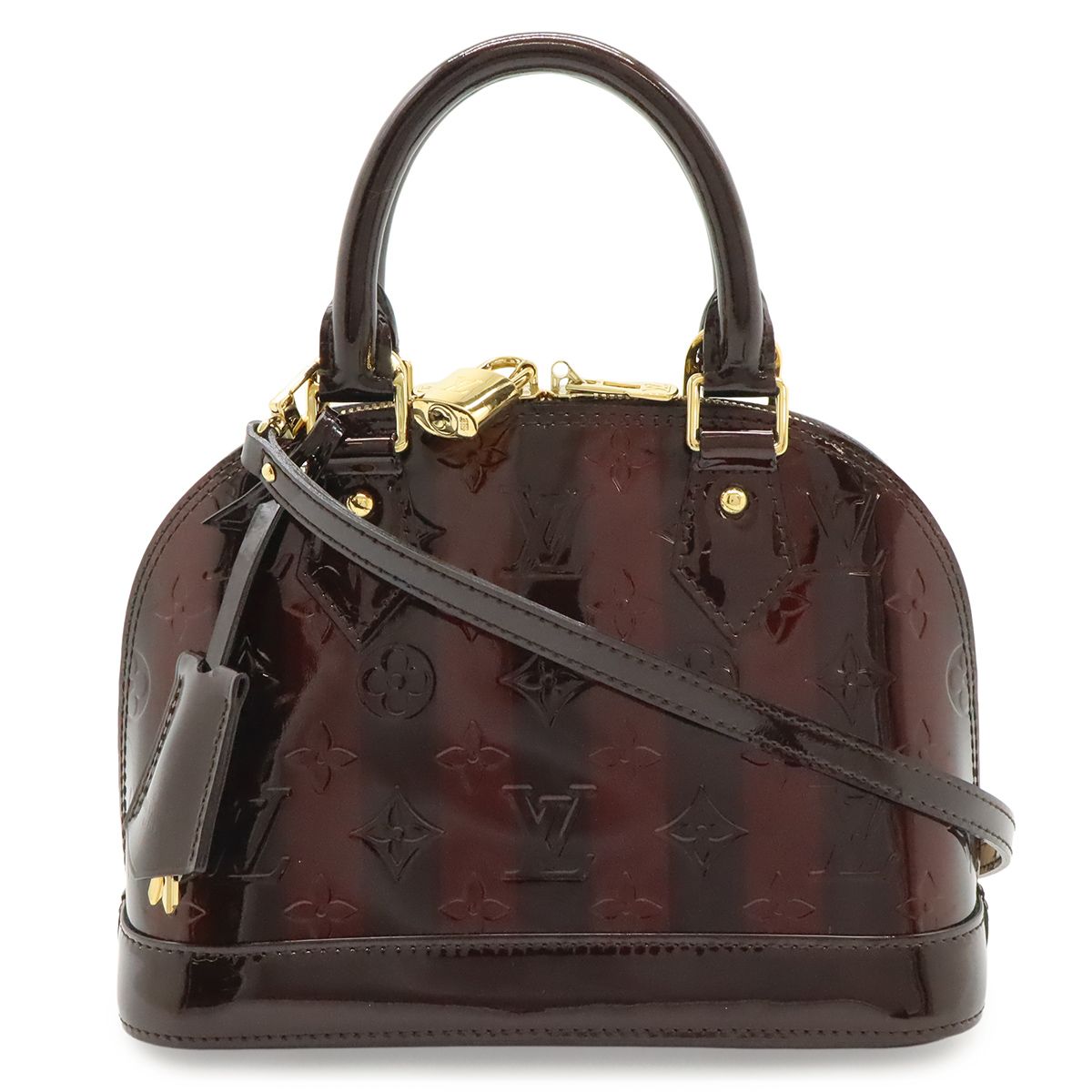 LOUIS VUITTON ルイ ヴィトン モノグラムヴェルニ レイユール アルマBB ハンドバッグ 2WAY ショルダーバッグ アマラント バレンタイン限定 M91700