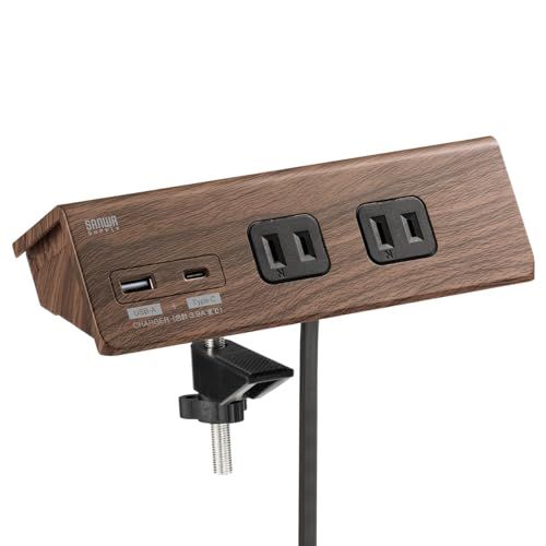 サンワダイレクト 卓上電源タップ クランプ 固定式 AC4個口 USB-C×1/USB-A×1 3m 一括集中スイッチ 卓上 固定 電源タップ 木目 ブラウン 700-TAP047UC-3BRpms 87d3589c