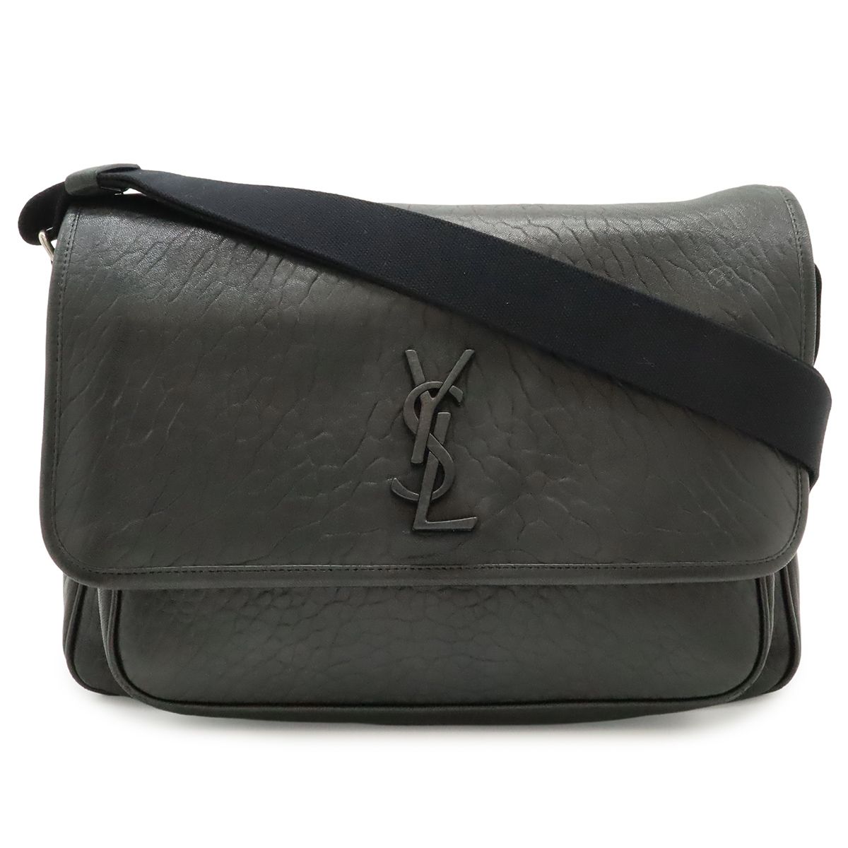 SAINT LAURENT PARIS サン ローラン パリ YSL イブサンローラン ニキ ショルダーバッグ メッセンジャーバッグ グレインレザー ブラック 黒 781935