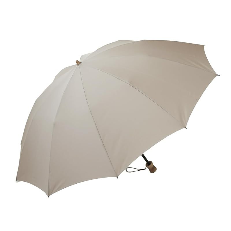 【新品】 日本製 ミラトーレ 60 10本骨 畳まずに持てる折り畳み傘 メンズ レディース 超撥水生地 大きい 風に強い 長傘にもなる 2段折りたたみ傘 傘専門店 小宮商店 折60×10本 (グレージュ)