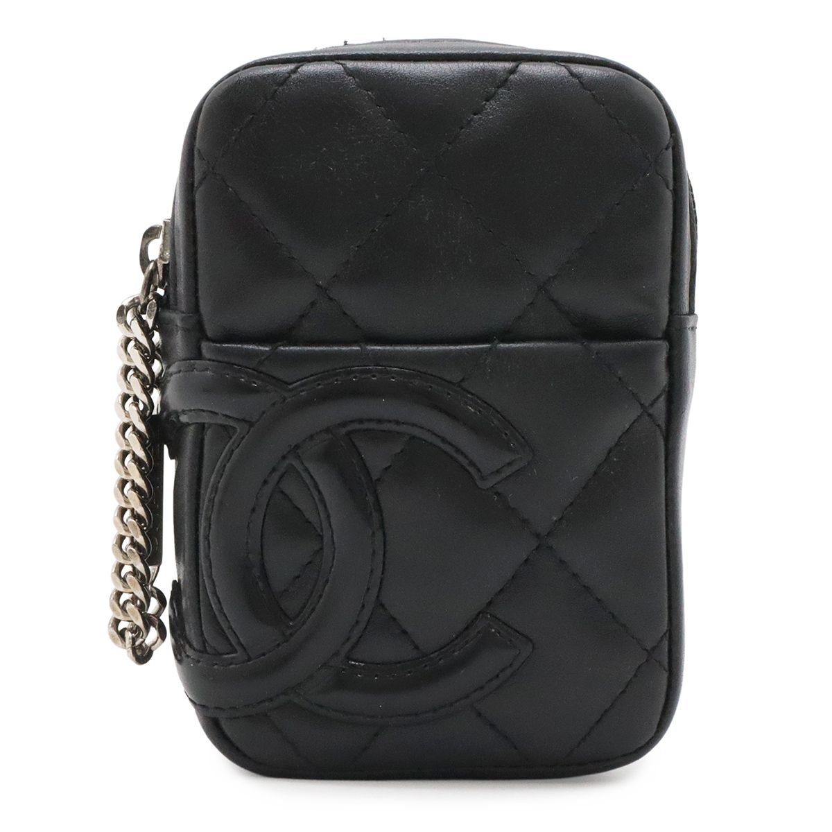 CHANEL シャネル カンボンライン シガレットケース タバコケース IQOS アイコスケース ポーチ 小物入れ レザー エナメル ブラック 黒 ピンク A26732