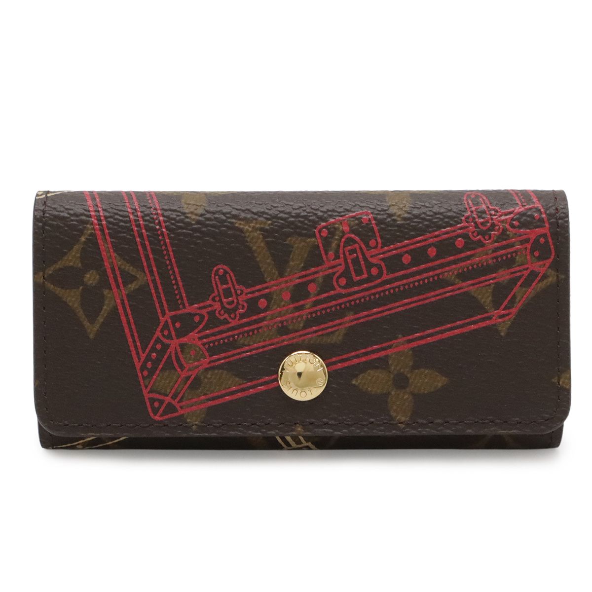 LOUIS VUITTON ルイ ヴィトン モノグラム ミュルティクレ4 4連キーケース トランクイラスト 2014年クリスマス限定 M58509
